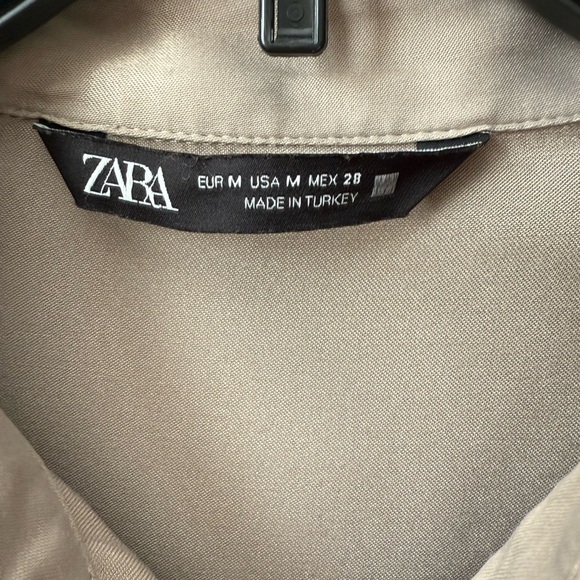 Zara Beige Button-Up Blouse - Picture 2 of 3
